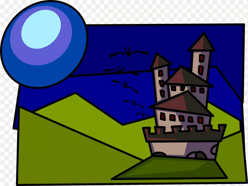 免费城堡动画剪辑艺术-卡通城堡
