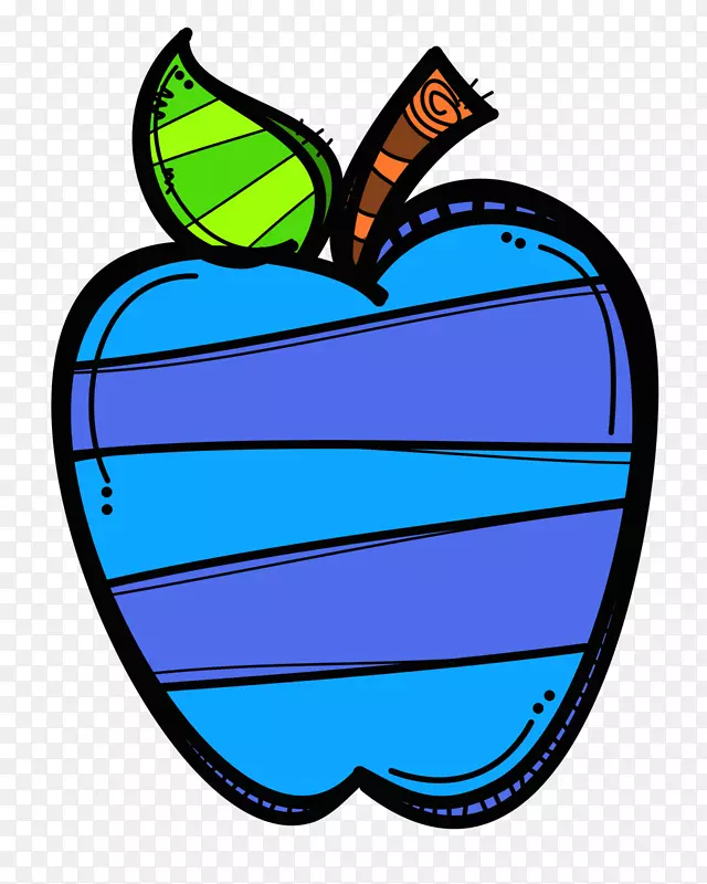 苹果剪贴画-蓝色创意