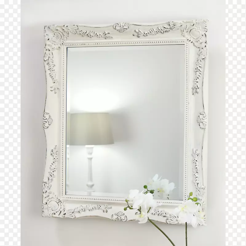 镜框镜面破旧别致的白色.古典装饰材料