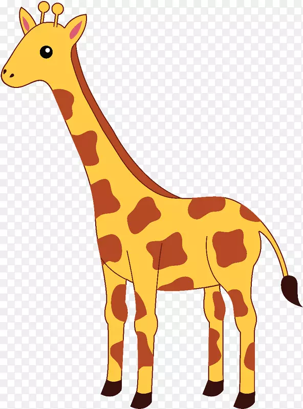 长颈鹿宝宝剪贴画卡通长颈鹿