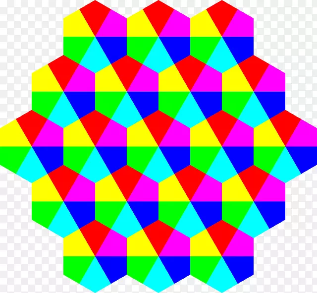 六角形彩色剪贴画.对称