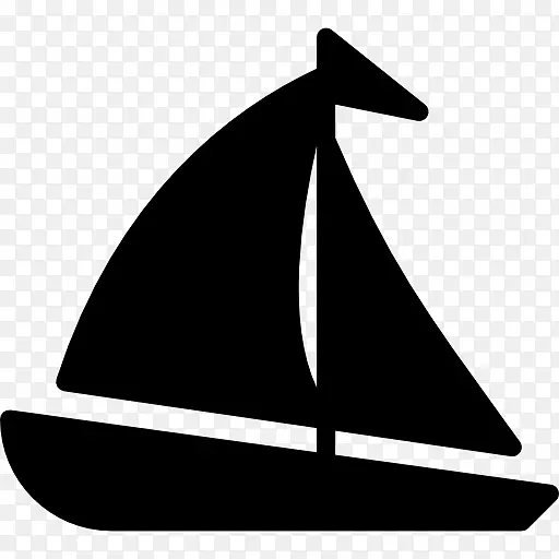帆船电脑图标卡卢萨湾度假船剪贴画-黑色船