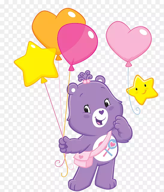 关怀熊和谐的熊-甜蜜的气球