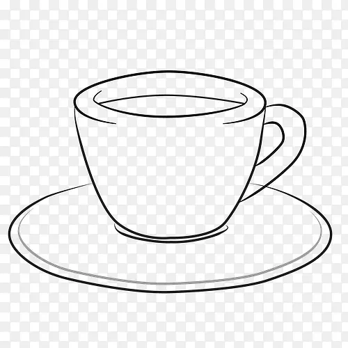 餐具碟咖啡杯-咖啡素描