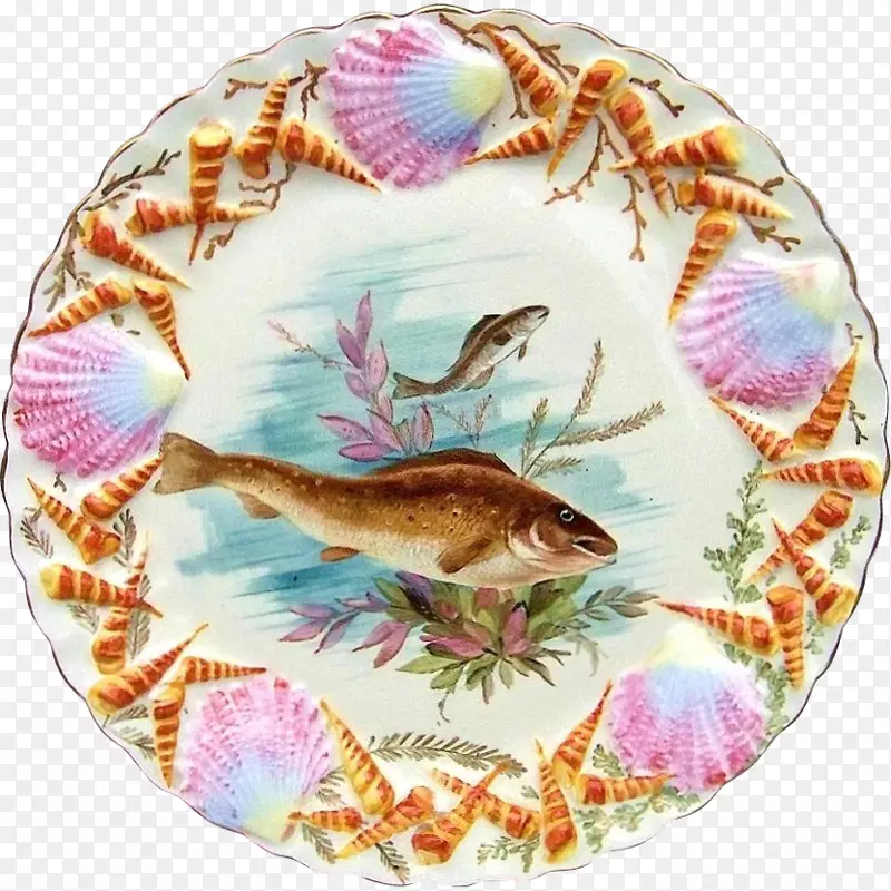 平板动物生物餐具.手绘鱼