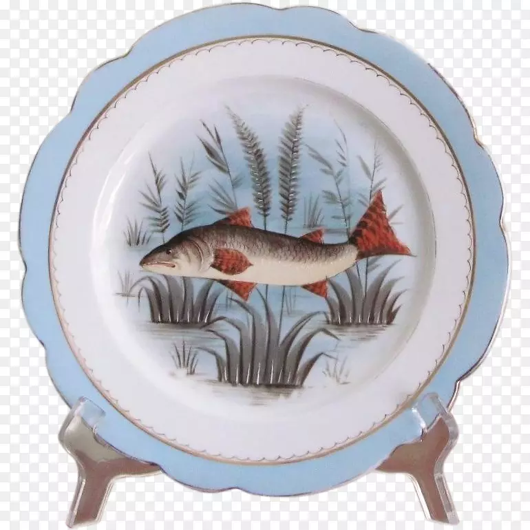 盘子餐具盘Minton瓷手绘鱼