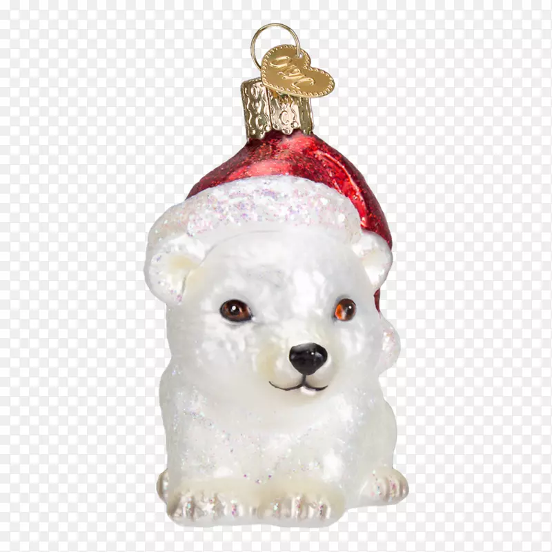 圣诞饰品圣诞老人圣诞装饰品北极熊手绘帽子