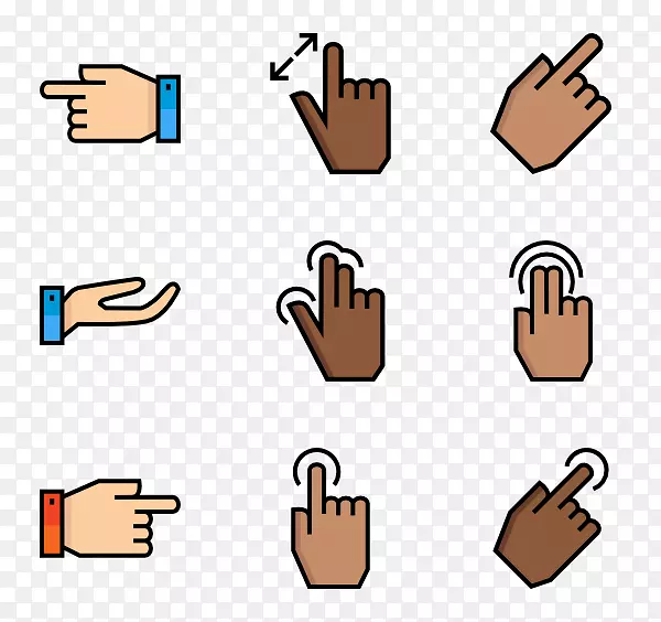 电脑图标手势符号手夹艺术手势