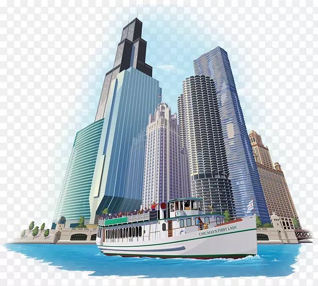 芝加哥建筑基金会芝加哥第一夫人游轮大楼发现芝加哥河游轮-亚马逊河