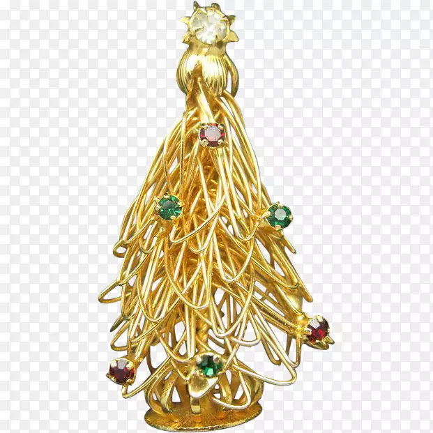 圣诞饰品珠宝圣诞装饰圣诞树黄金抽象圣诞树
