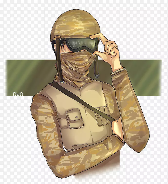 戴眼镜士兵护目镜个人防护装备雇佣兵-九尾狐
