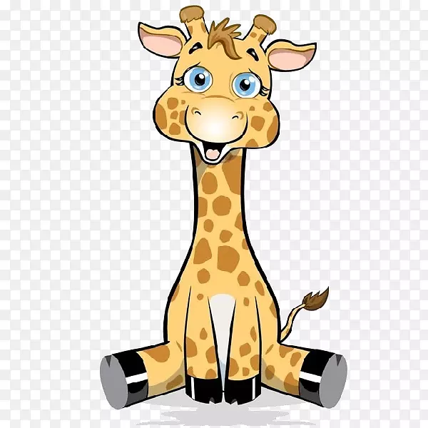 长颈鹿宝宝动画剪辑艺术卡通长颈鹿