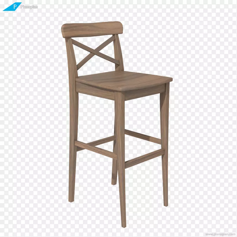 桌子、吧台、凳子、高脚椅和助推器座椅.计算机渲染