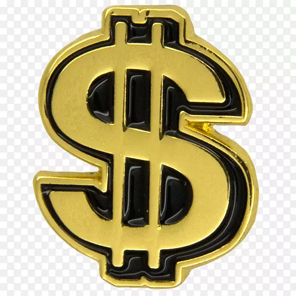 美元标志美元着色书剪贴画-黄金美元标志