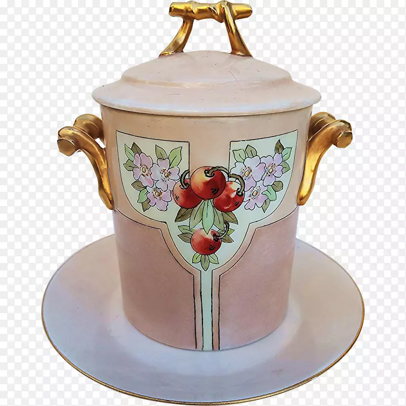 餐具碟陶瓷咖啡杯手绘樱桃