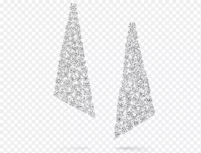 珠宝、圣诞装饰、圣诞树耳环礼品-钻石三角件