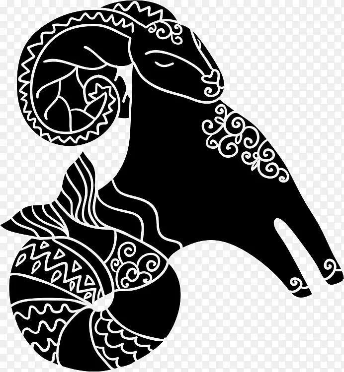 摩羯座星象符号剪贴画-黄道十二宫