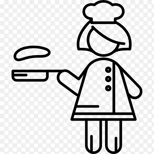 电脑图标洗碗符号-女厨师