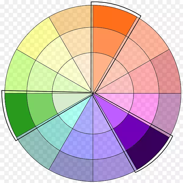 色轮配色方案二次色三色暖色