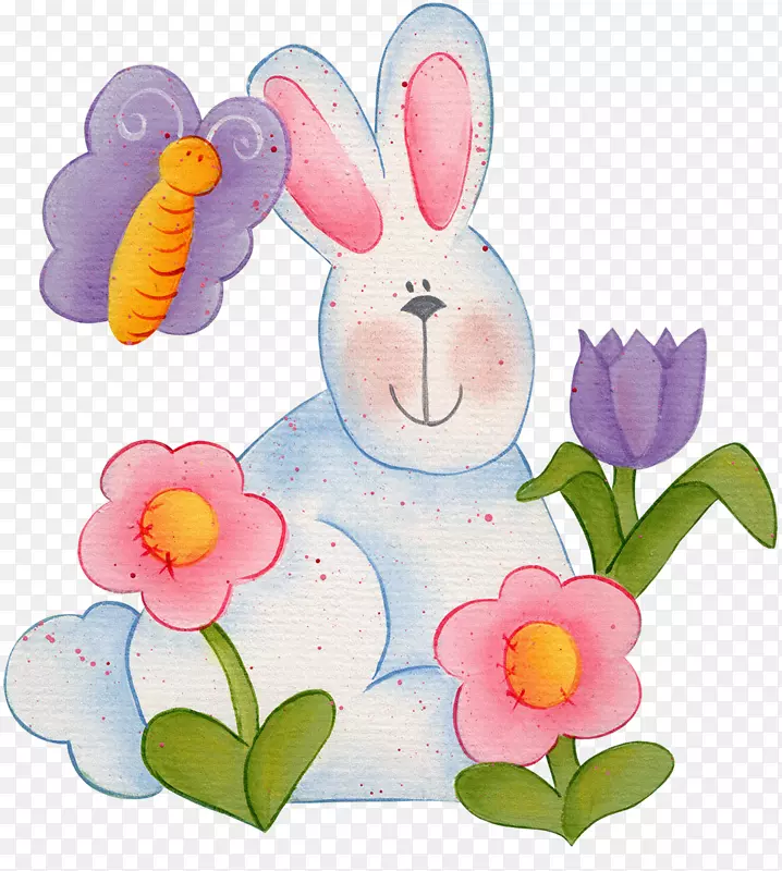 复活节兔子剪贴画-春季插画