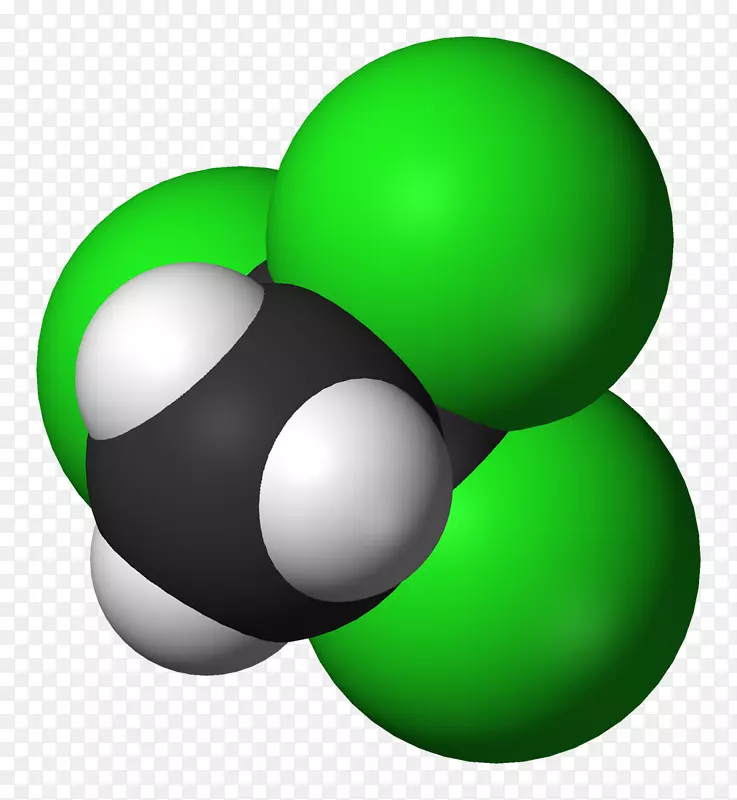 1，1，1-三氯乙烷1，1，2-三氯乙烷分子式空间填充模型-富产率