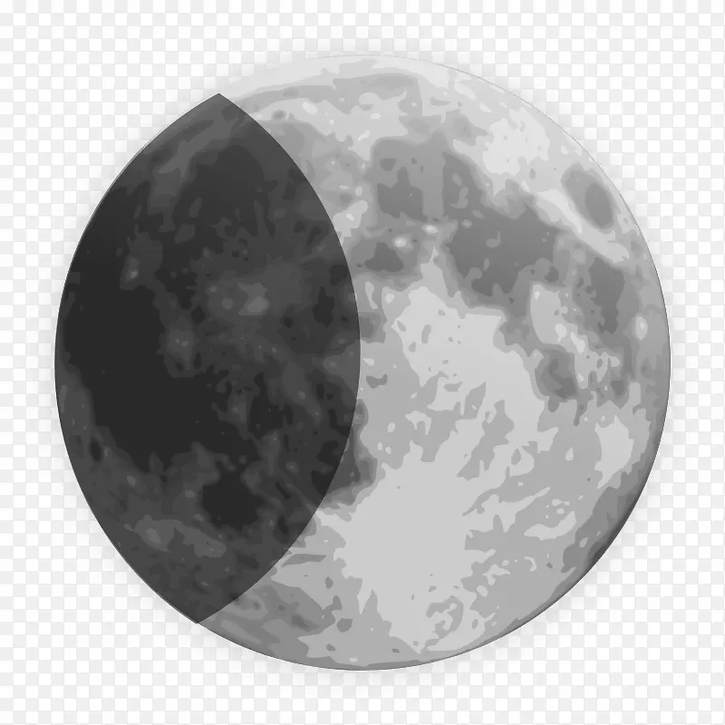 月相月圆剪贴画-半程