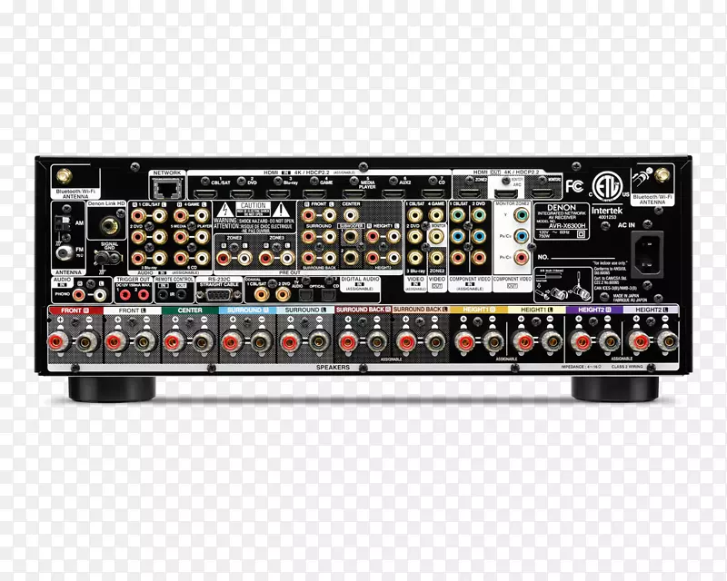 AV接收机Denon环绕声杜比阿特莫斯家庭影院系统立体声扬声器