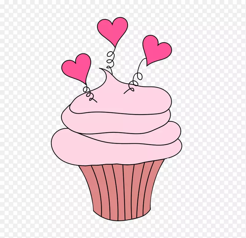 蛋糕、松饼、糖霜、情人节剪贴画-甜15