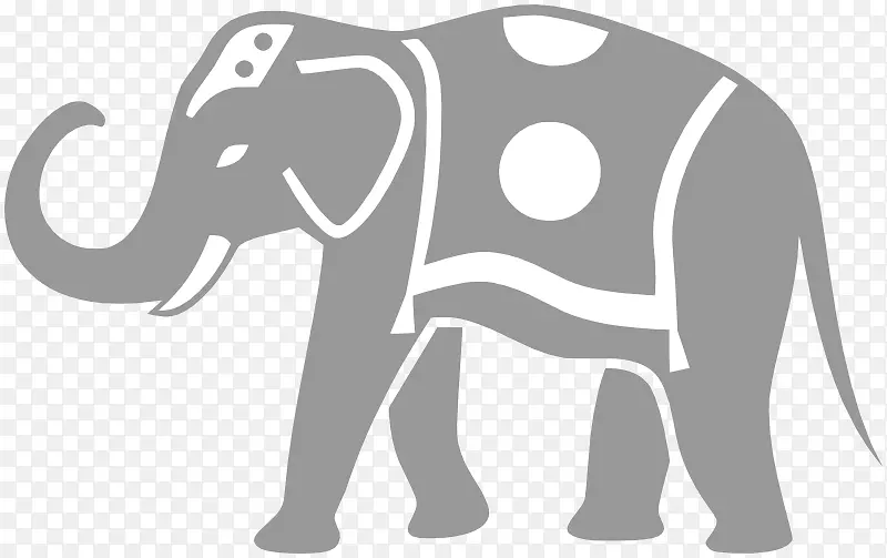 非洲象剪影剪贴画-马戏团大象