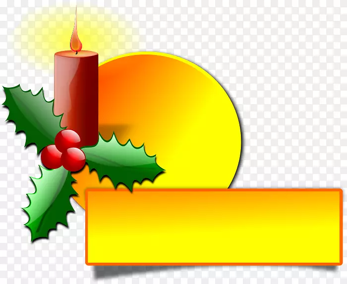圣诞节设计圣诞装饰品剪贴画-蜡烛剪贴画