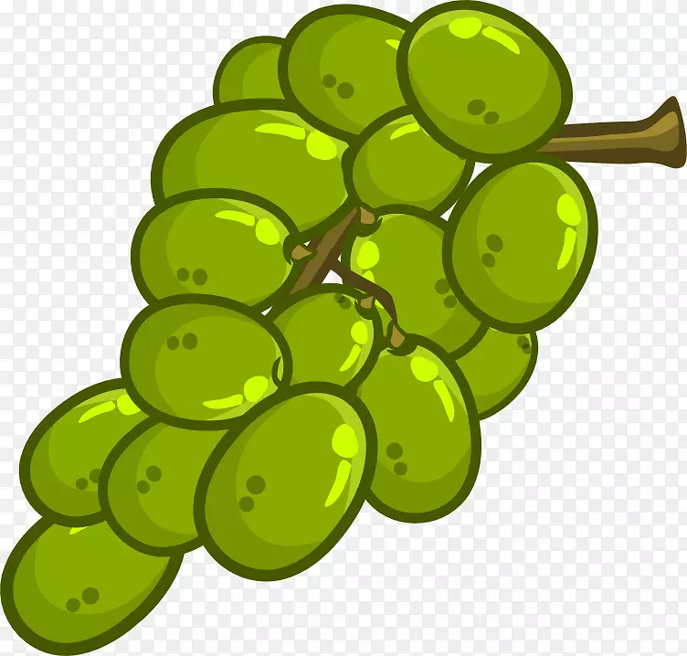 普通葡萄藤-免费葡萄酒剪贴画-绿色葡萄