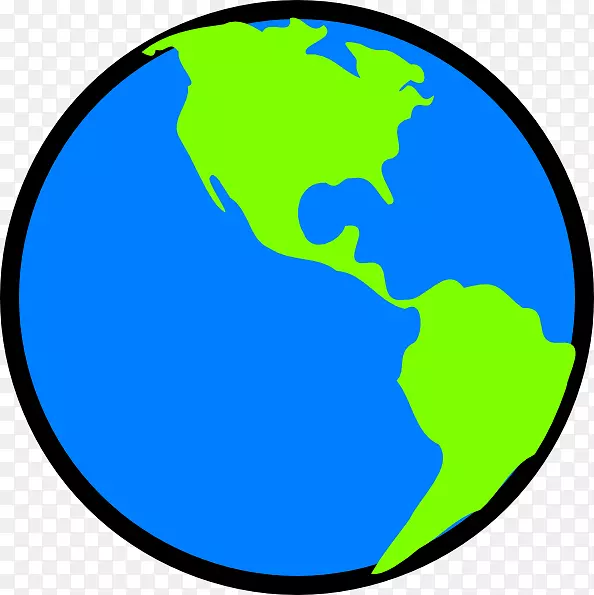 电脑图标地球剪贴画-蓝绿色