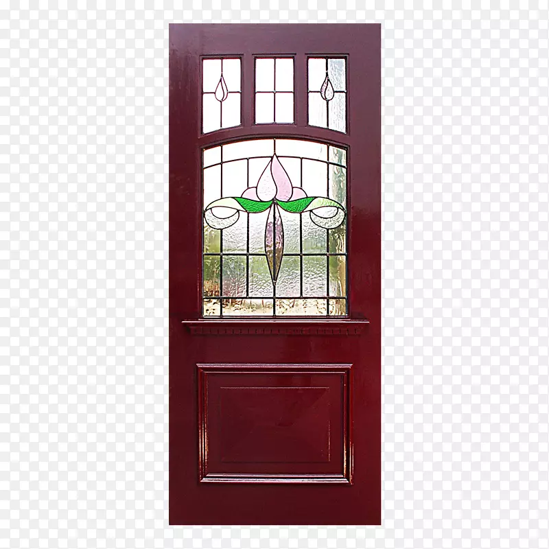 门窗彩色玻璃实木拱门