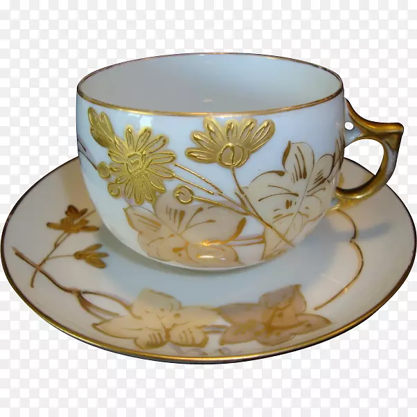利莫奇瓷碟餐具咖啡杯创意手绘花卉