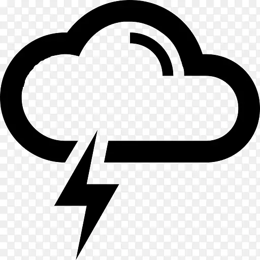 电脑图标，雨，风，天气-雷电