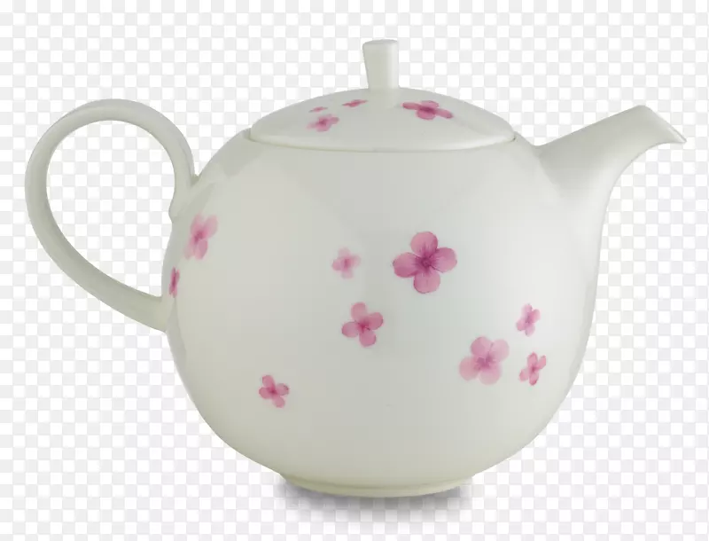 餐具壶杯陶瓷茶壶散落花瓣