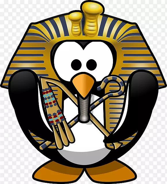 古埃及图坦卡蒙的面具企鹅剪贴画-埃及旅游