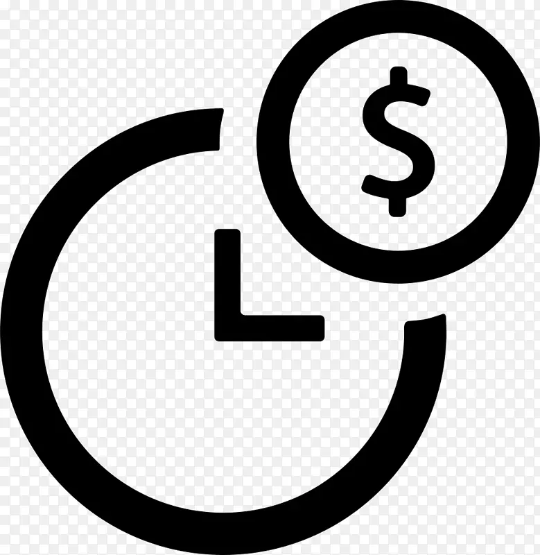 货币的时间价值计算机图标美元符号卷曲货币