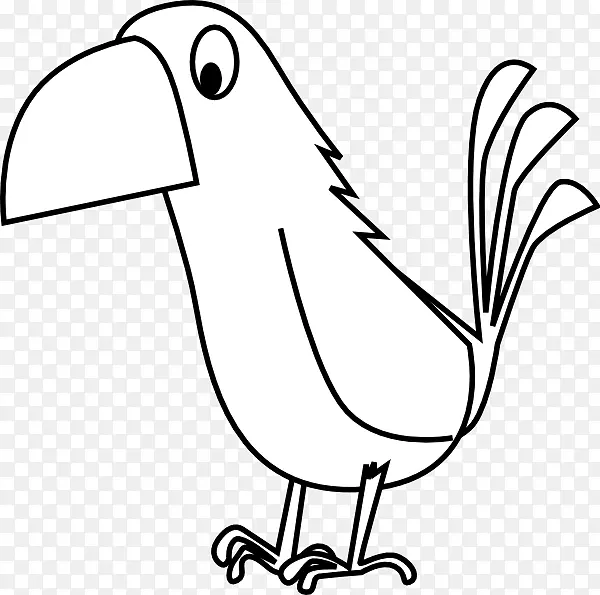 鹦鹉画黑白卡通片艺术.卡通鹦鹉
