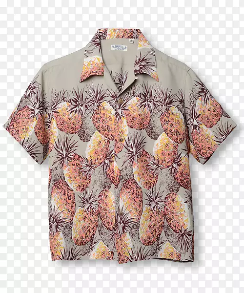 服装袖口衬衫外衣.水彩菠萝