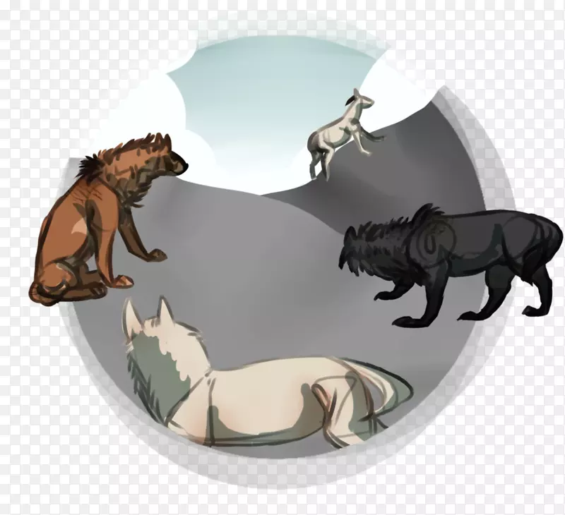 狗科食肉动物卡通-逃跑