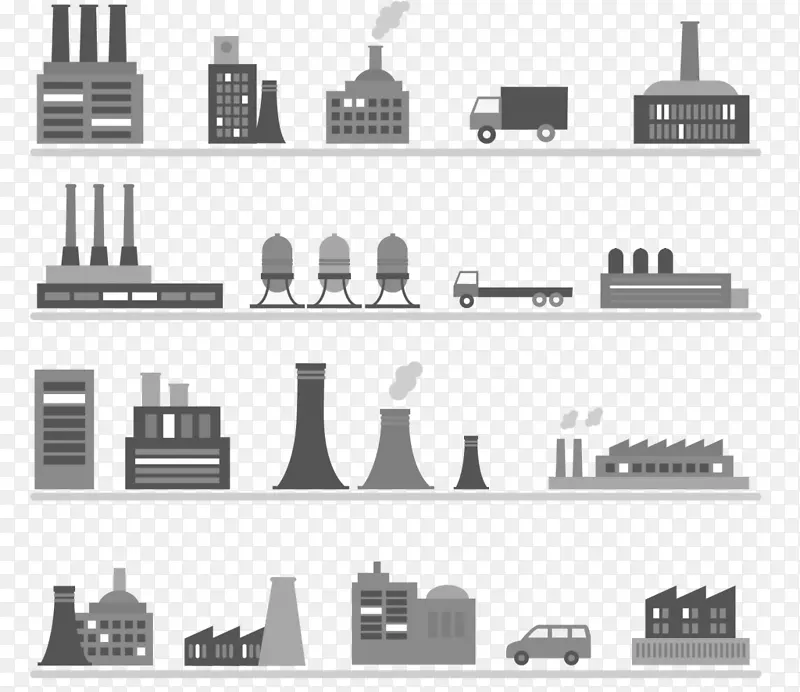 工厂建筑工业信息图表