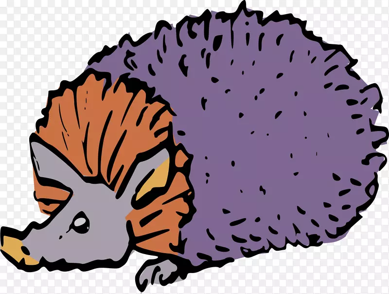 刺猬紫色卡通动物刺猬