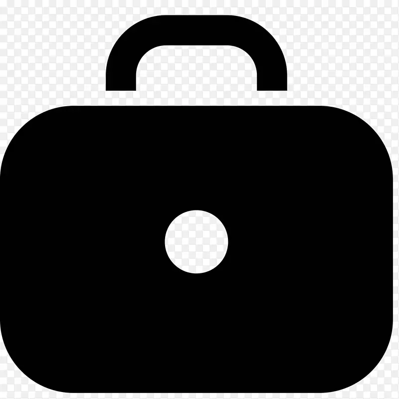 公文包电脑图标黑白手提包