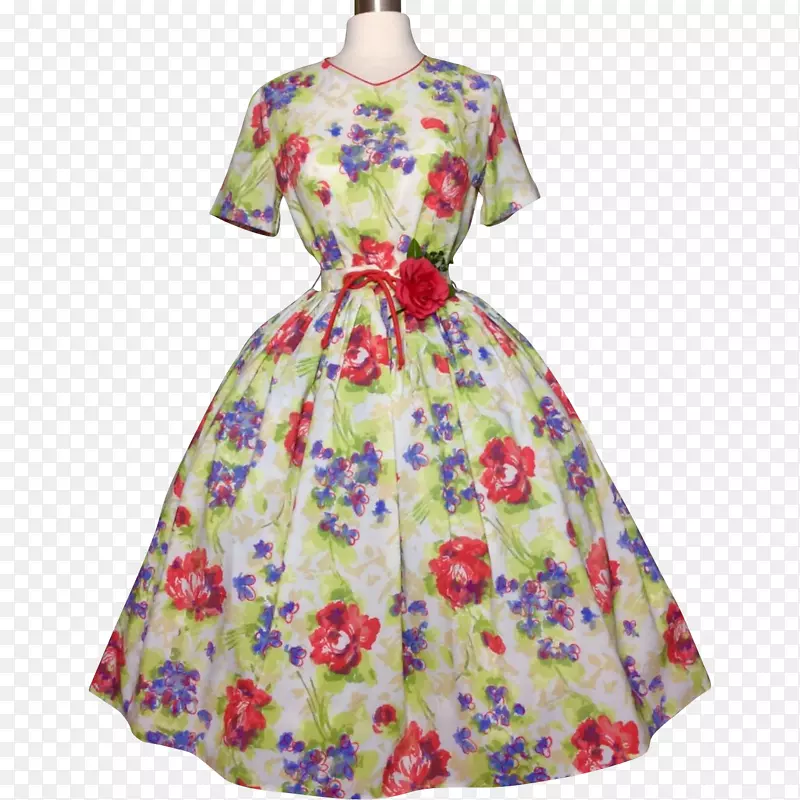 20世纪50年代的旧衣服袖子-连衣裙