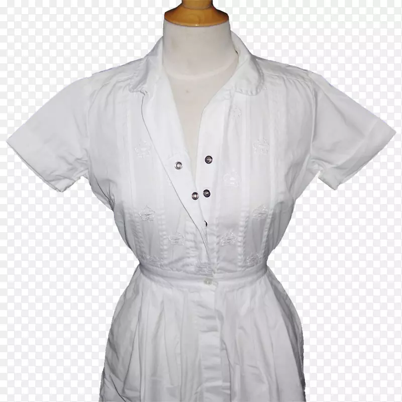 护士制服袖子衬衫-连衣裙