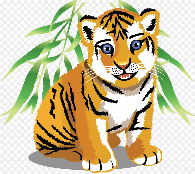 虎宝宝丛林动物卡通剪辑艺术老虎