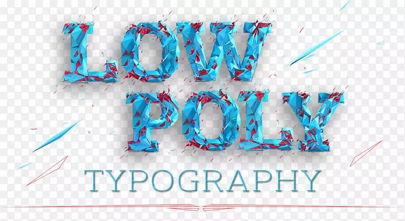 低多边形排版图形设计字体设计