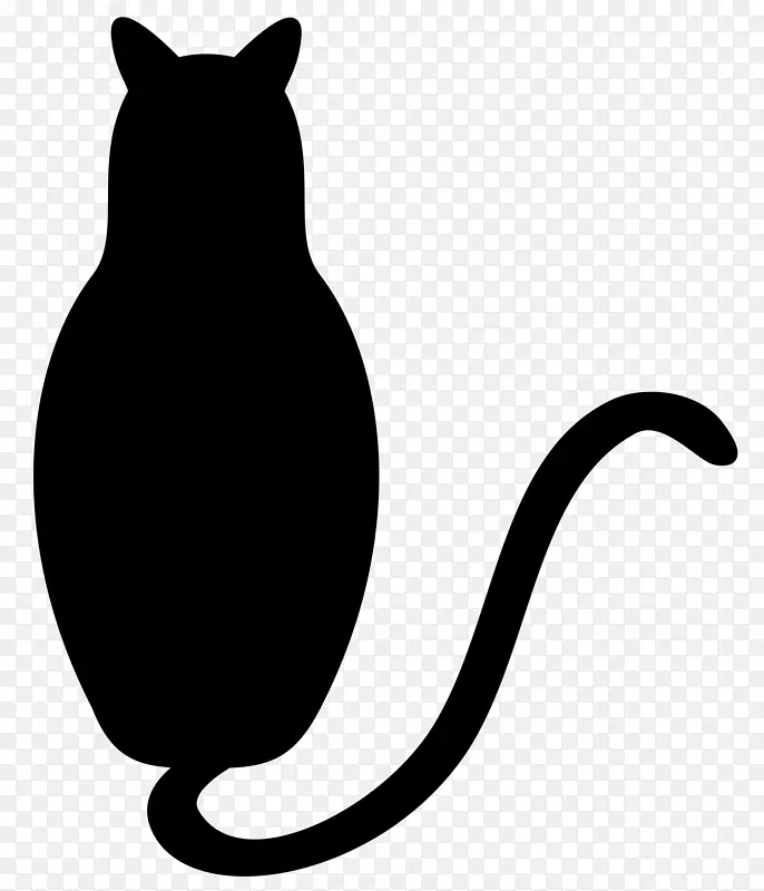 猫画剪影剪贴画