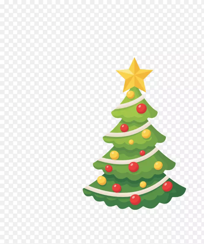 圣诞树装饰圣诞老人贴纸-圣诞树